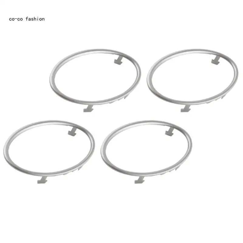 4pcs Car Air Conditioning Trim Outlet Cover Decoration Circle Rings Sticker Auto Accessory for Luxurious Interior Touch 517B