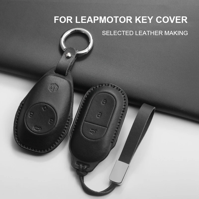 

or Leapmotor C01 S01 T03 C11 Leap Motor Leapmotor T03 S01 C11 2023-2025 Leather Car Key Case Protector Cover Durable Accessories