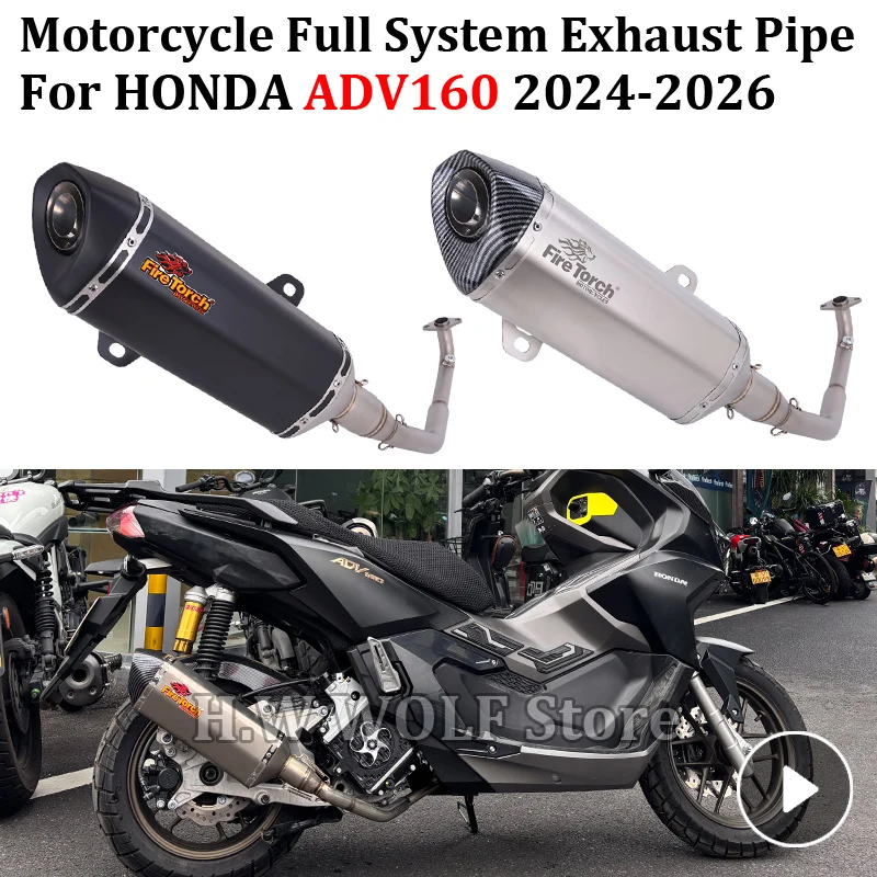 Slip On For HONDA ADV160 2024 2025 2026 Full System Motorcycle Exhaust Modify DB Killer Muffler Espace Moto Wtih Front Link Pipe