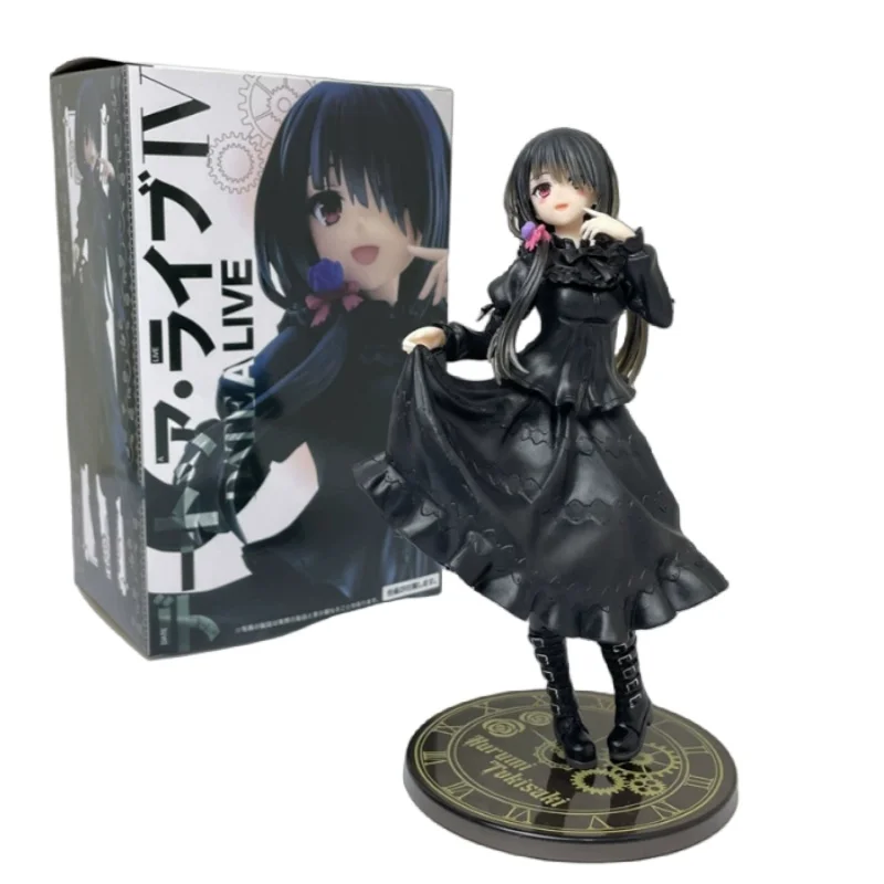 

Date A Live Tokisaki Kurumi Anime Figure Cute Girl Model Toy Pvc Black Dress Dress Up Standing Action Figures Collect Model Gift