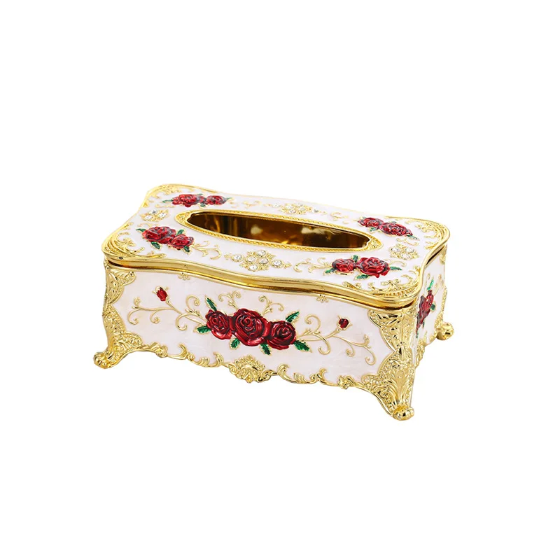 High-end European KTV hotel tissue box, rose paper box, plastic material, various paper boxes for household cars