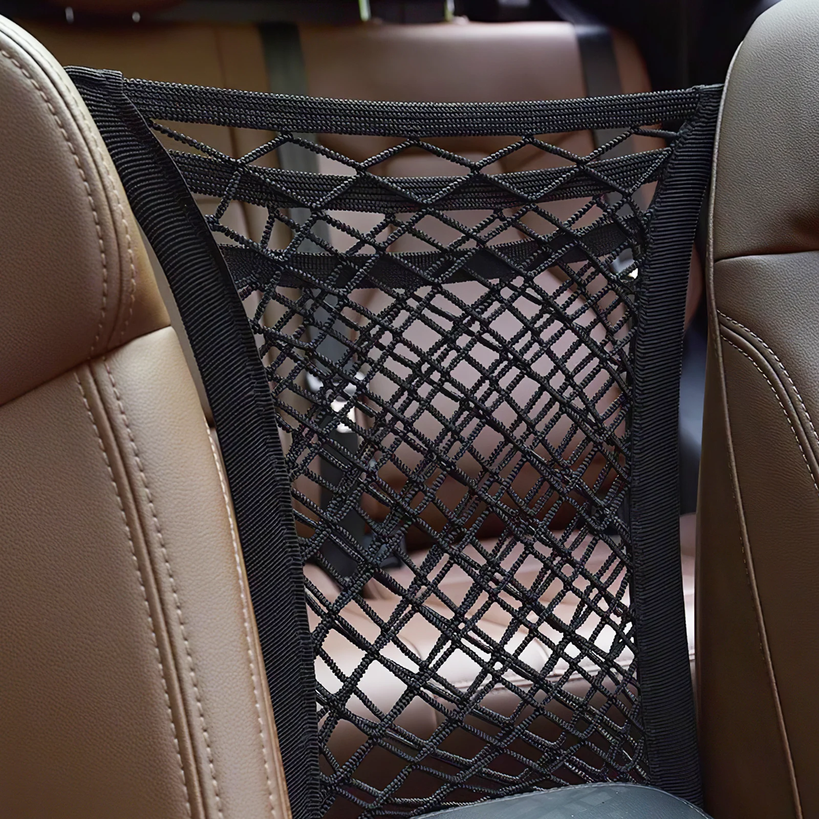 

Car Storage Net Front Seat Organizer Bungee Mesh Pet Barrier Tissue Holder Umbrella Interior Accessories Seat Back Net