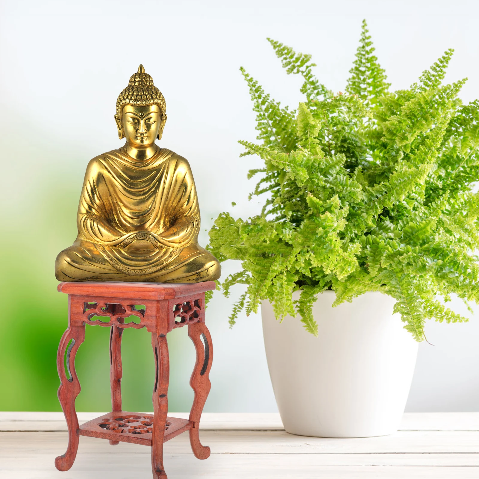 

Wood Stand for Flower Pot Vase Craft Display Pedestal Home Office Ornament Red HuWood Base Jewelry Tea Set Plant Holder