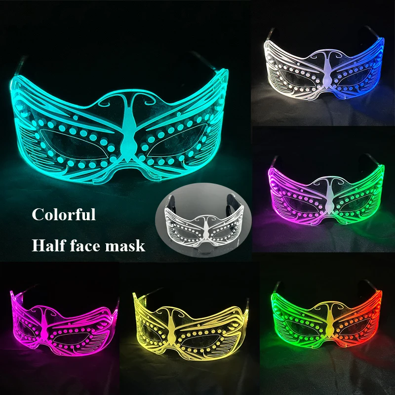Modische Leuchtende Dekorative Brillen Neon-Licht-Dekoration LED-Sonnenbrille für Nachtclub DJ Tanz Musik Rave Kostüm Nacht