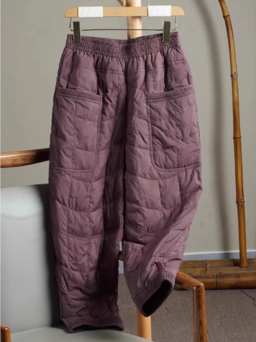 

Легкие хлопковые брюки-шаровары для женщин, повседневные, осенне-зимние, с высокой талией, эластичные, прямого кроя, свободные