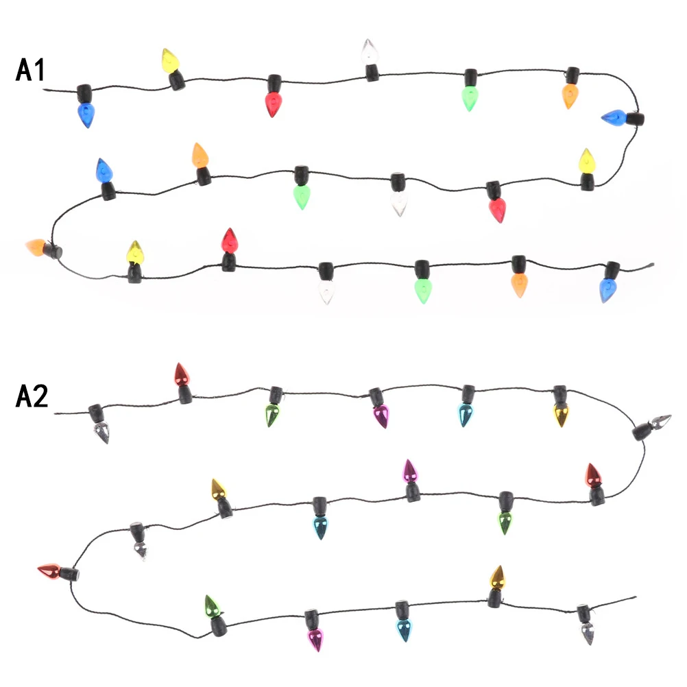 【New】0.5m 1/12 Dollhouse Miniature A String Of Multi-coloured Plastic Christmas Lights