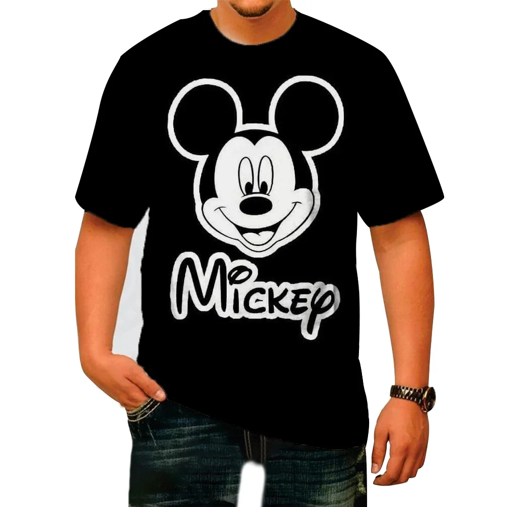 Camiseta vintage para homem disney mickey mouse 3d impresso casual em torno do pescoço camisa de secagem rápida requintado roupas masculinas de grandes dimensões