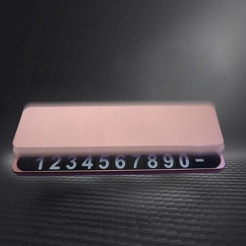 Concealed Metal Alloy Temporary Parking Sign Luminous Phone Number Plate Hidden Display Minimalist Style Car Accessories