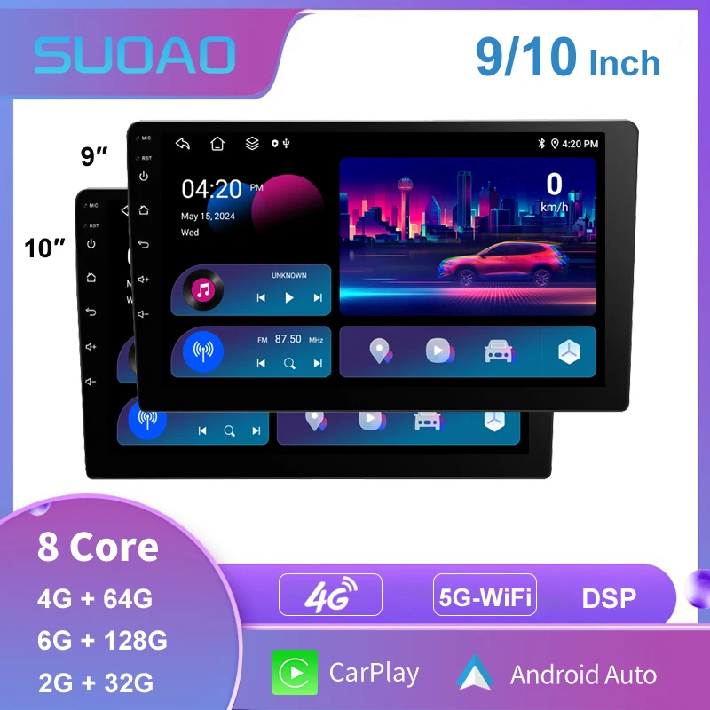 

9" 10" Android Car Radio Multimedia Player 128G Universal 2 Din Auto Video Stereo GPS for Toyota Nissan Volkswagen Kia Hyundai