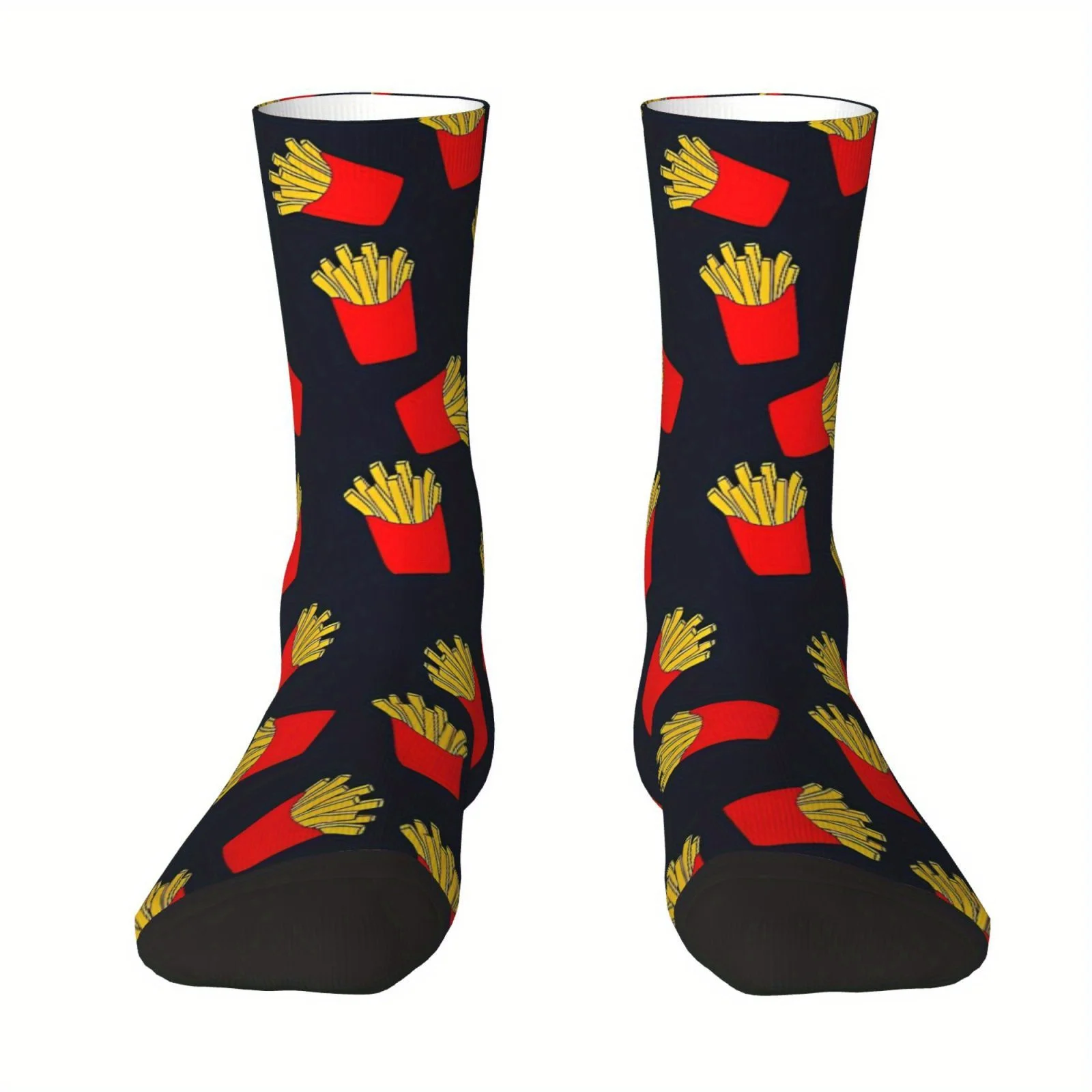 French Fries Socks Full-Body 3D French Fry Print Breathable Polyester Blend Novelty Gift Suitable for Casual Wear