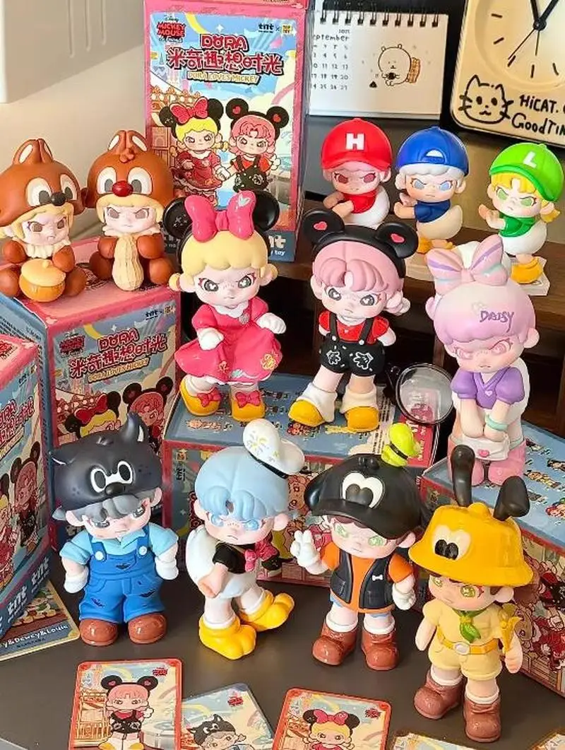 

New Tntspace Dora Disney Mickey Whimsical Time Series Blind Box Doll Trendy Peripheral Action Figure Cute Model Collection Toys