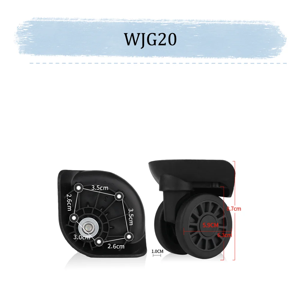 For Diplomat WJG20 Universal Wheel Black Replacement Suitcase Silent Smooth Shock Durable Absorbing Rotating Accessories Wheels