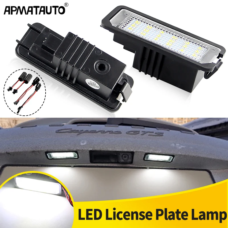 

2Pcs Car LED Number License Plate Lamp For Porsche 987 Boxster Cayenne 911 Carrera Turbo 991 GT3 958 Cayenne 2012-2014 White