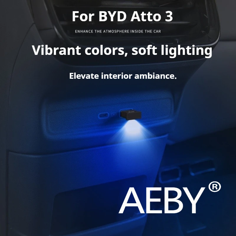 

AEBY For BYD Atto 3 Smart Driving Edition 2022-2025 Plug Play Interior Decoration Lighting, Car Ambient Atmosphere Lamp
