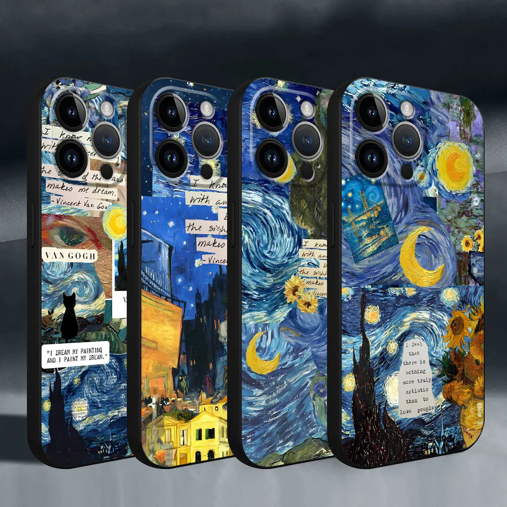 Van Gogh Starry Sunflowers Phone Case for Google Pixel 6a 7a 6 Pro 8 Pro 7 Pro Silicone Cover