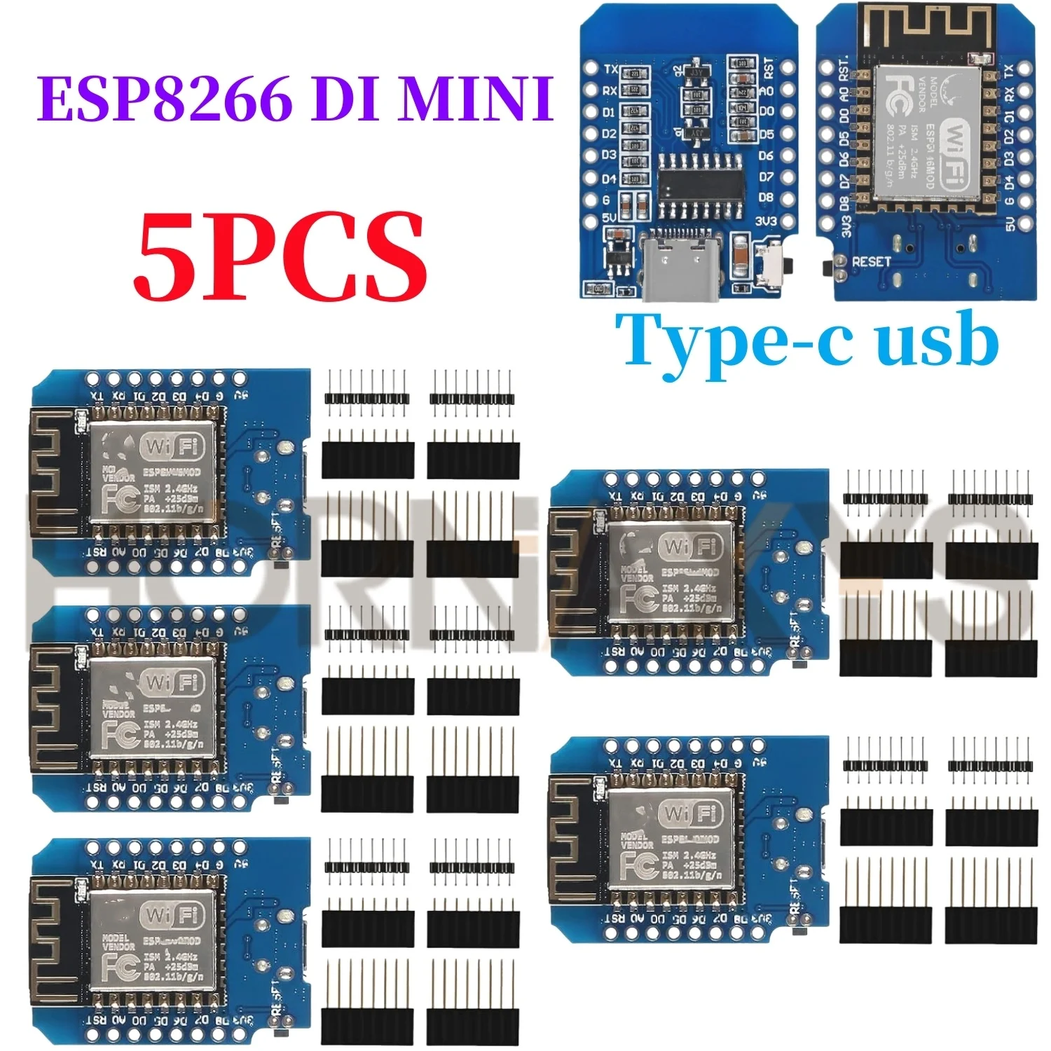 1-10PCS WeMos D1 Mini ESP8266 ESP-12F ESP12 Module WiFi Development Board TYPE-C Micro USB 3.3V Digitale Pin Voor Arduino