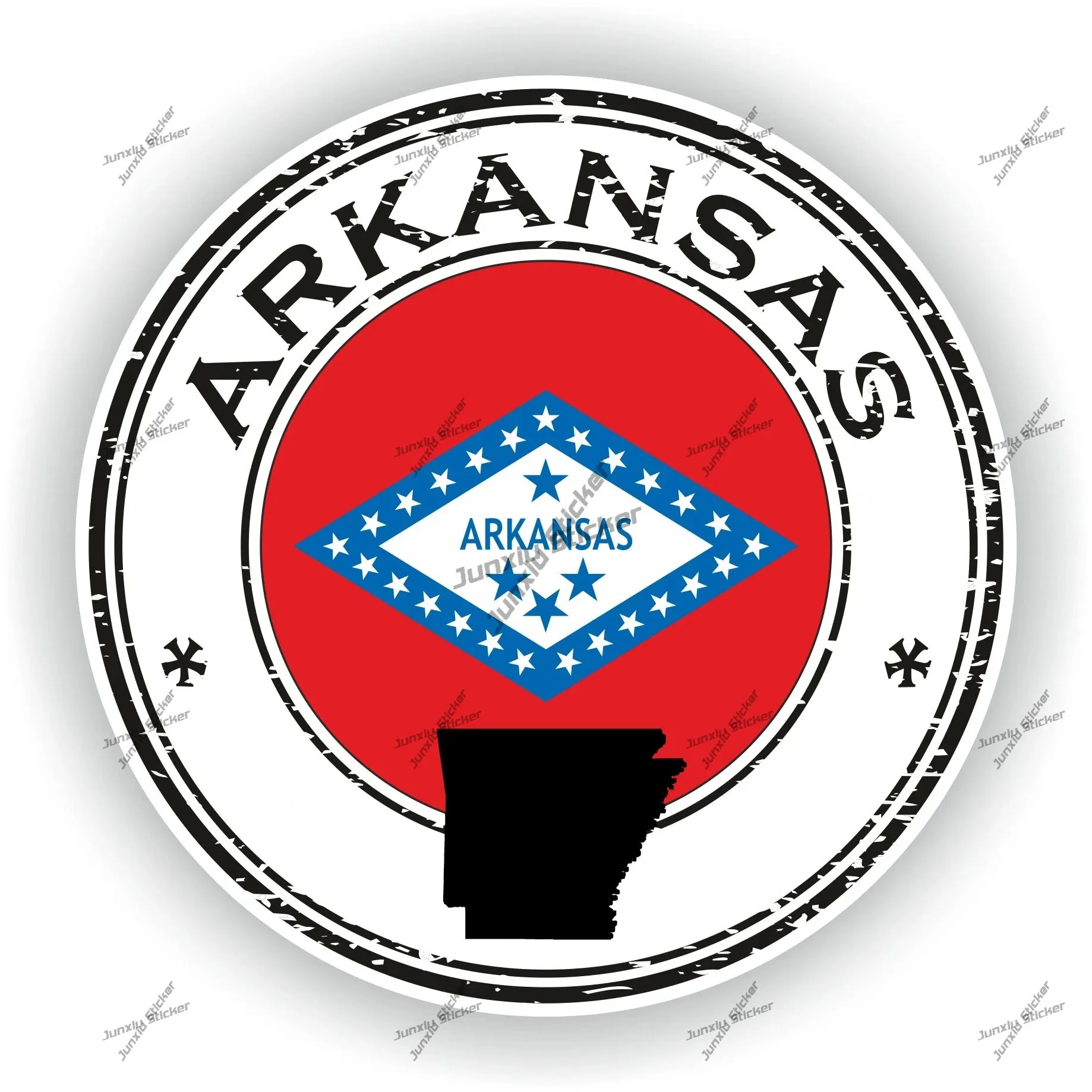 

Arkansas Round Seal Flag Sticker Arkansas Progress Pride Sticker With Map Christmas Stickers For Car Window Bumper Laptop Book