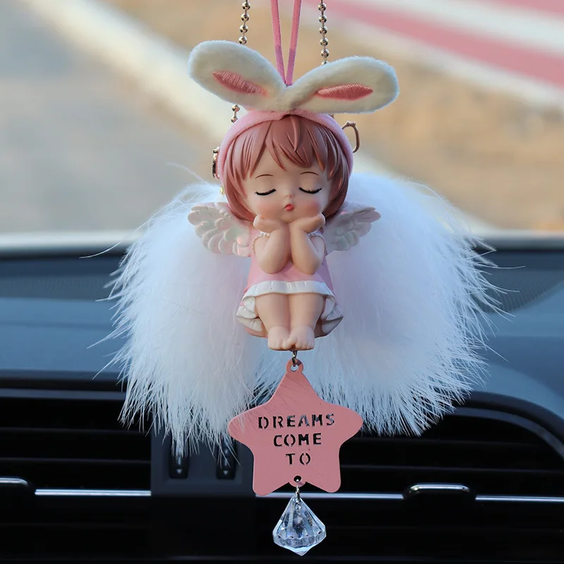 Car Female Pendant Rearview Mirror Angel Goddess Charm Creative Car Pendant Car Interior Decoration Gifts