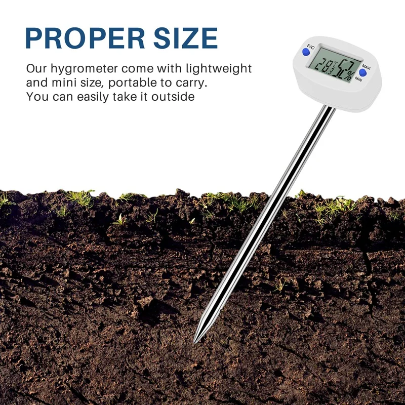 TA290 Digital Soil Hygrometer Moisture Meter Temperature Humidity Tester With Probe For Gardening Farming