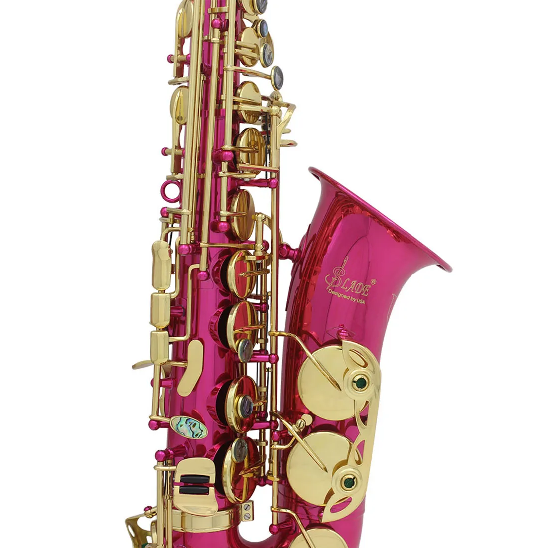SLADE Eb Alto Saxophone مفتاح ذهبي وردي E مجموعة ألتو ساكس المسطحة أداة النفخ الخشبية مع حقيبة حمل أجزاء فرشاة تنظيف المعبرة #1