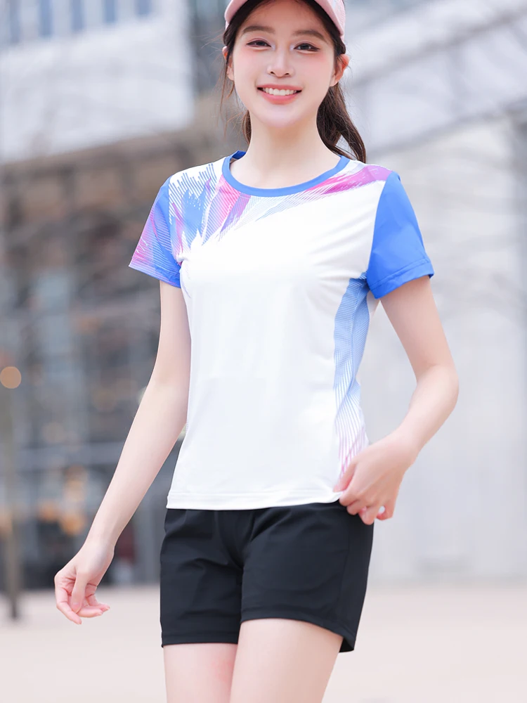 

Женская летняя повседневная футболка ort Sve, свободная спортивная одежда большого размера, спортивная одежда из двух предметов, полиэстер, спандекс