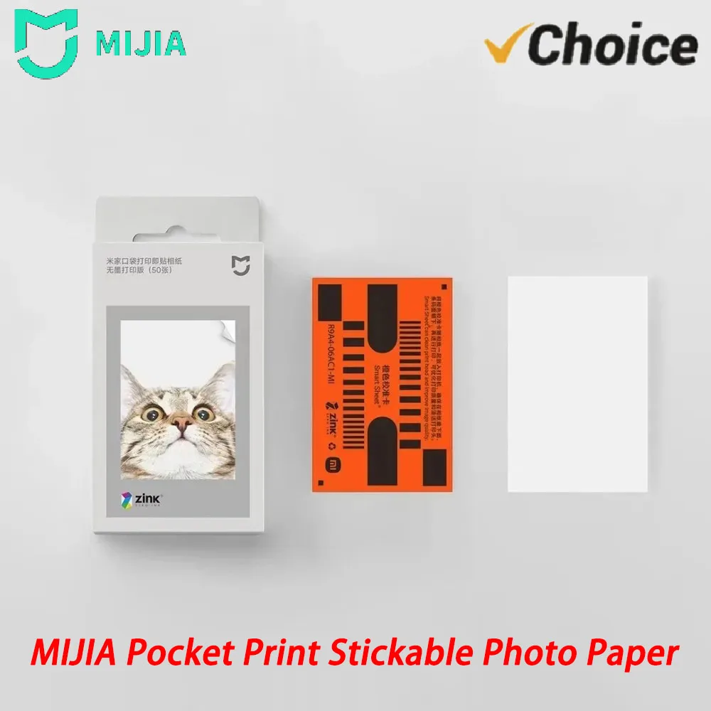MIJIA Pocket Photo Paper ZINK Inkless 3 Inch Self Adhesive 50PCS Sheets For Xiaomi Pocket Printer Portable Instant Photo -CN-