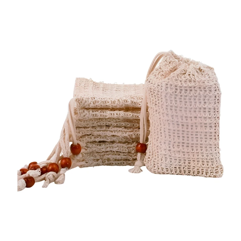 ABNO-Sacchetti per sapone,Sacchetti per sapone esfoliante da bagno,Sacchetti in rete per imballaggio di sapone per bagno e doccia.