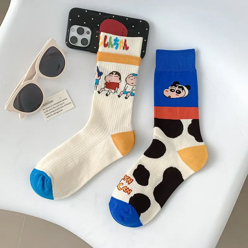 Kawaii Cartoon Socks Crayon Shin-Chan Anime Cute Crayon Shin-Chan Autumn Soft Comfortable Long Socks Originality Children Gifts