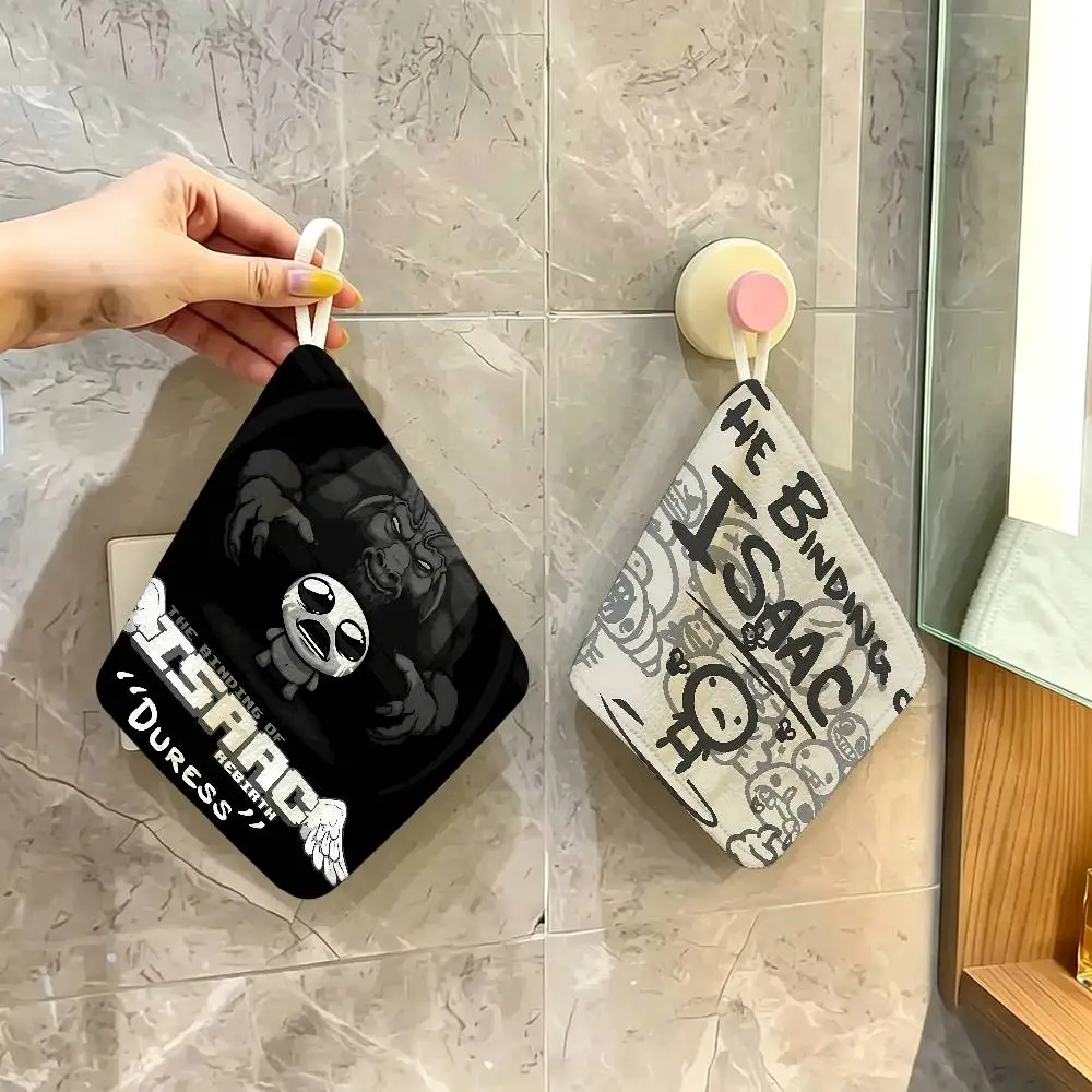 T-The Binding Of Isaac Polyester Cotton Hand Wiping Towel, Anti-shrink Hanging Kitchen Cloth for Household Cleaning
