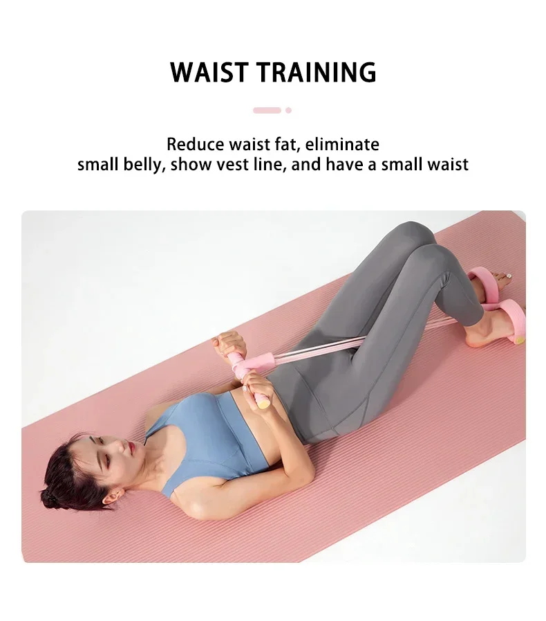 Multifunktionales Vier-Röhren-Pedal-Spannungsgerät Yoga-Elastikband Heimfitness-Ausrüstung Bauchmuskelstärkungs-Spannungsseil – Detail 3