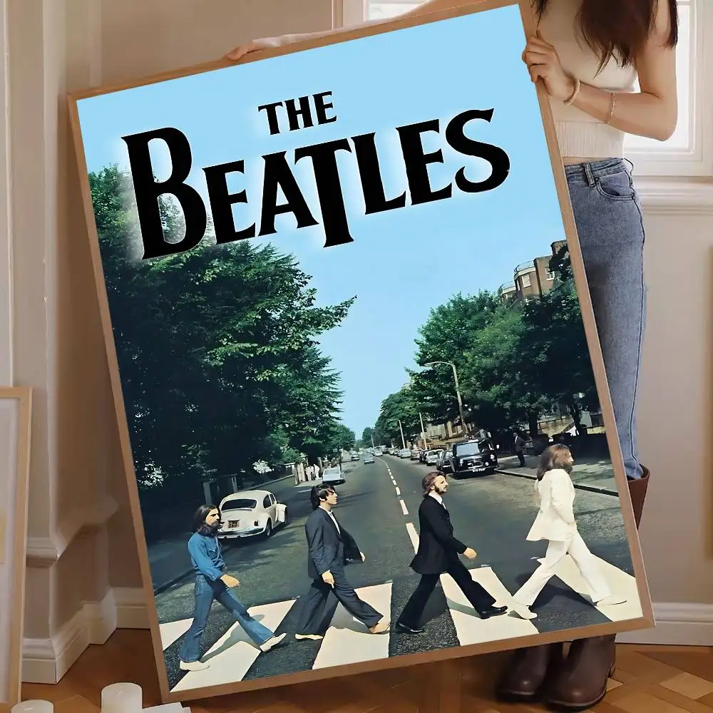 Hot T-The B-Beatles band Classic Vintage Posters Whitepaper Prints Posters Artwork Kawaii Room Decor