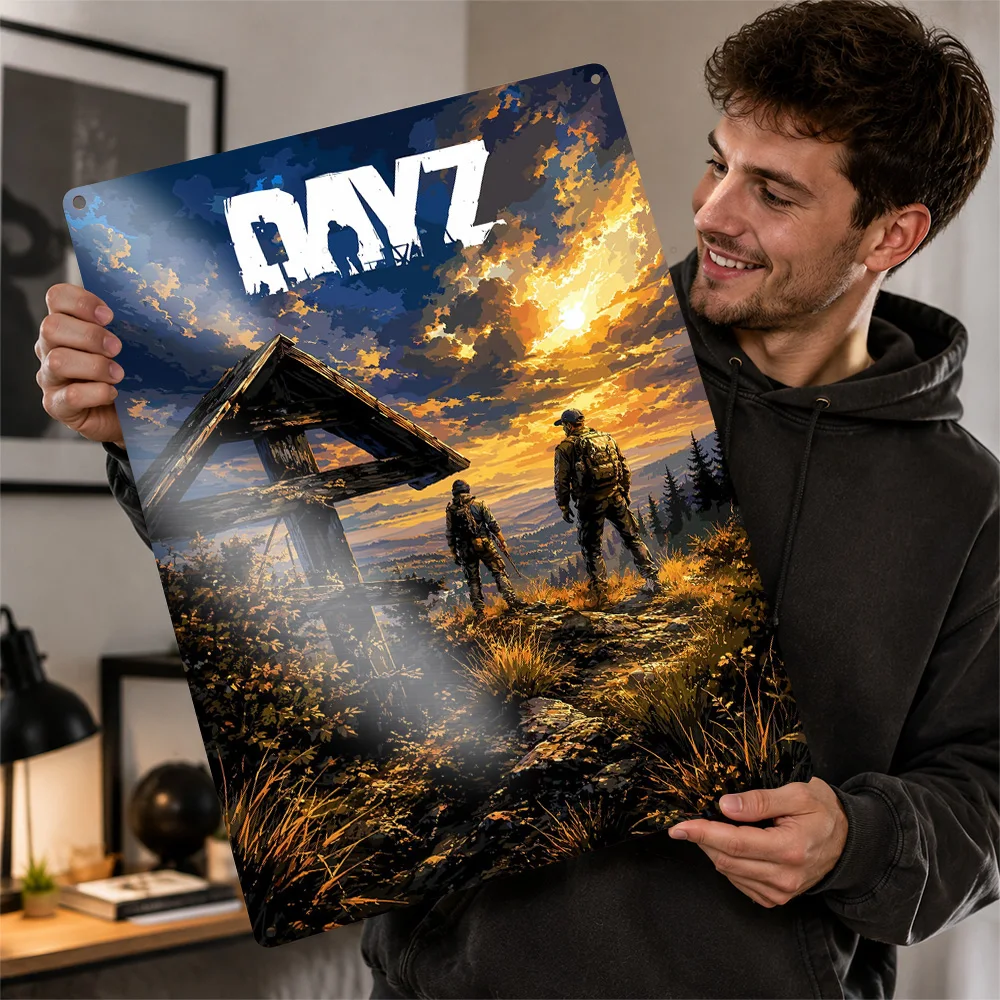 DayZ Sunset Cabin Survivor Aluminum Poster Customized Metal Tin Sign Battlefield Squad Design Wall Art Chosen By Strategy Fans