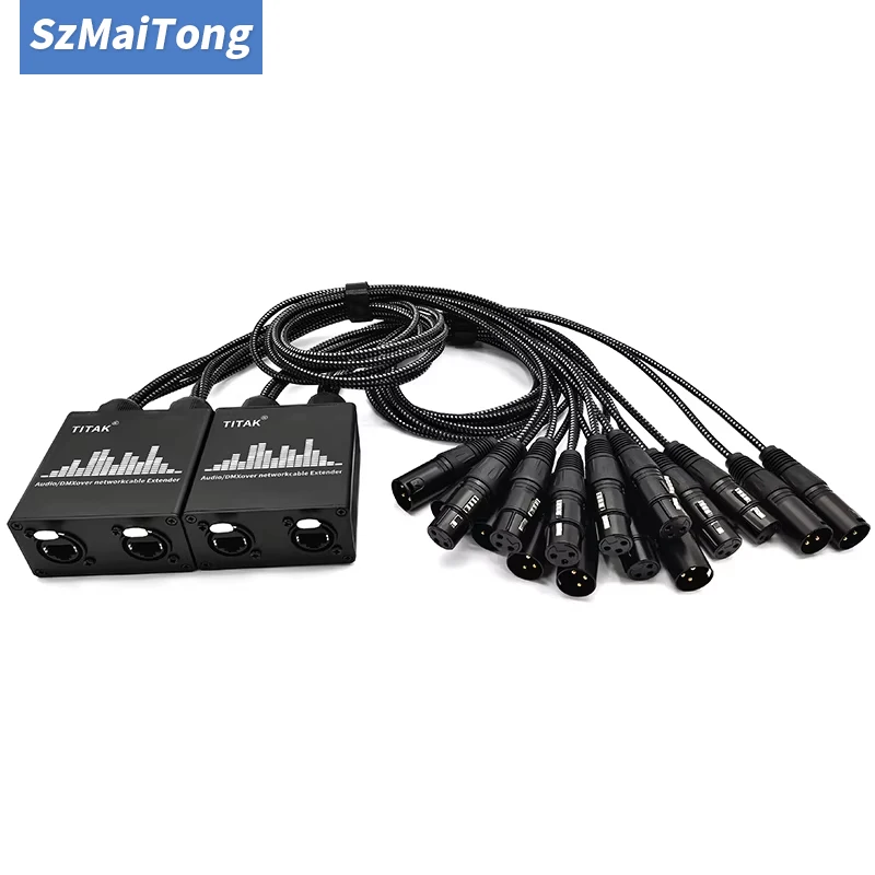 8 Channel XLR to RJ45 Audio Extender New Plug and Play for Stage Lighting and Recording Studio Audio Cables Audio Accessories