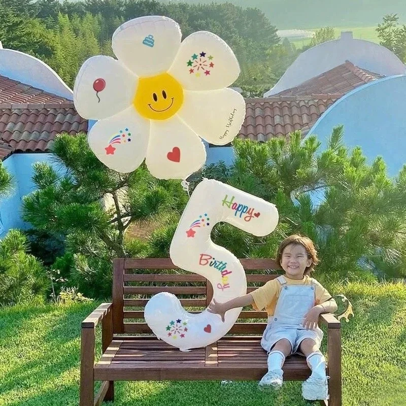 32-Inch Printed Number Balloons for Boy Girl Birthday Party Decoration Props Male Female One Year Old Photo Props