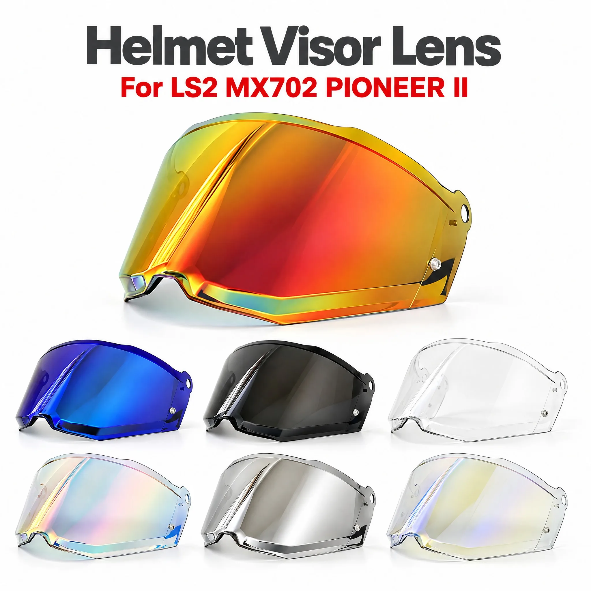 Motorcycle Helmet Visor Lens For LS2 MX702 PIONEER II Replace Anti-UV Anti-Scratch Dustproof WindShield