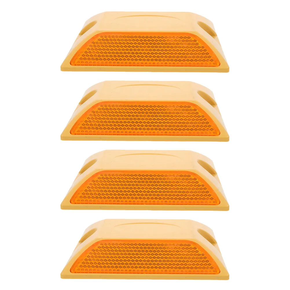 4 Pcs Drive Way Markers Flexible Driveway Fluorescent with Reflective Tape Highway Pavement