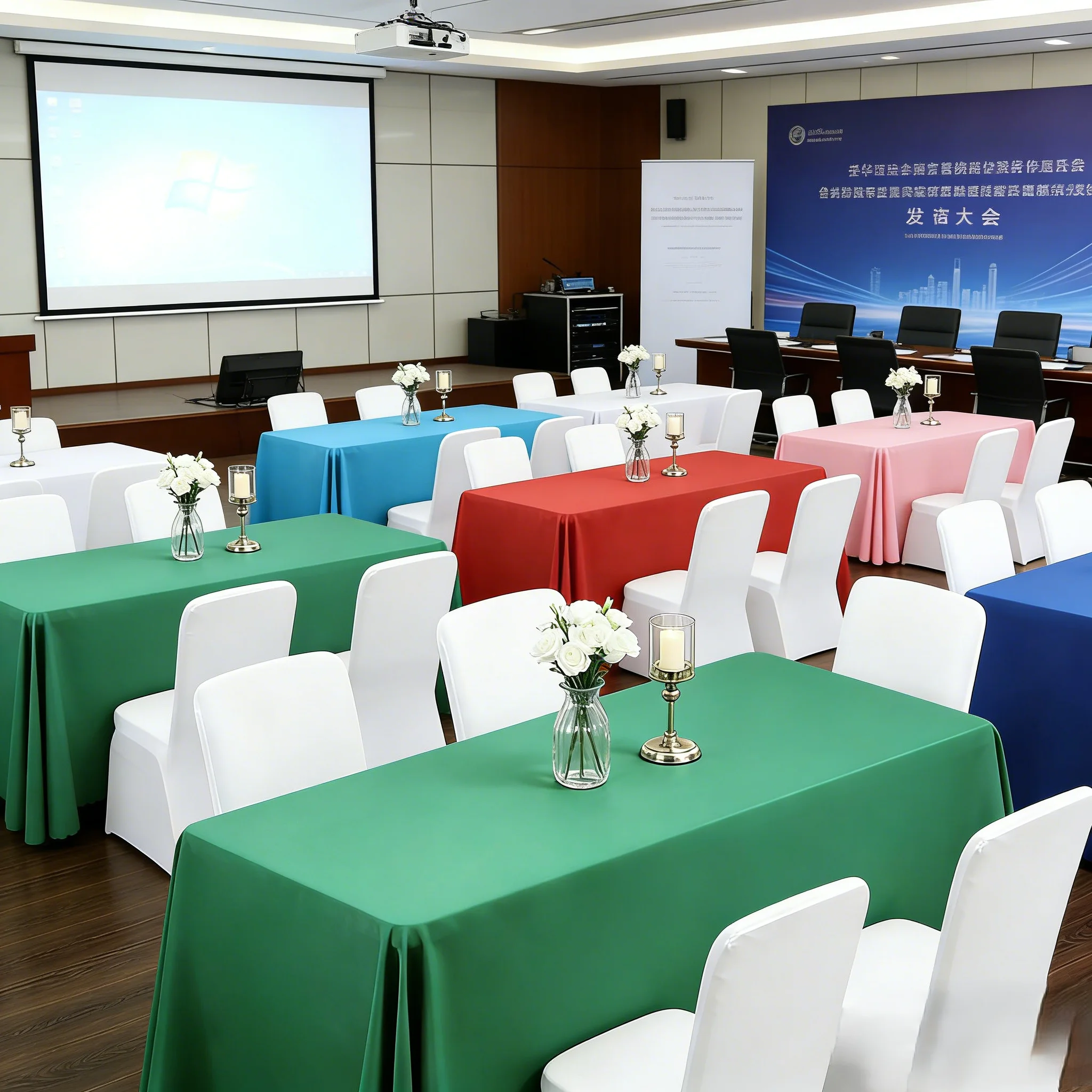 Banquet Table Cover Wedding Cloth Wonderful Colourful Square Rectangle Polyester Linen Hotel Decoration Birthday Party Durable