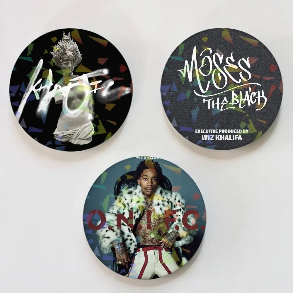 Pins Redondos con Diseño de Cantante W-WiZ-Z K-KhalIfA-A Khaotic HN para Mochilas, Maletines, Broches Láser para Ropa, Regalos