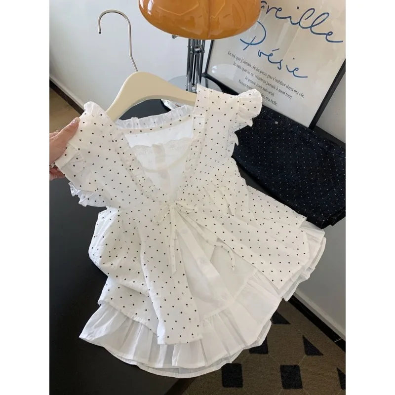 Harajuku Y2k القوس الحلو تي شيرت أبيض الإناث الصيف موضة Kawaii سليم بلايز عادية تصميم جديد اليابانية لطيف الجنية البلوزات 2025 #3