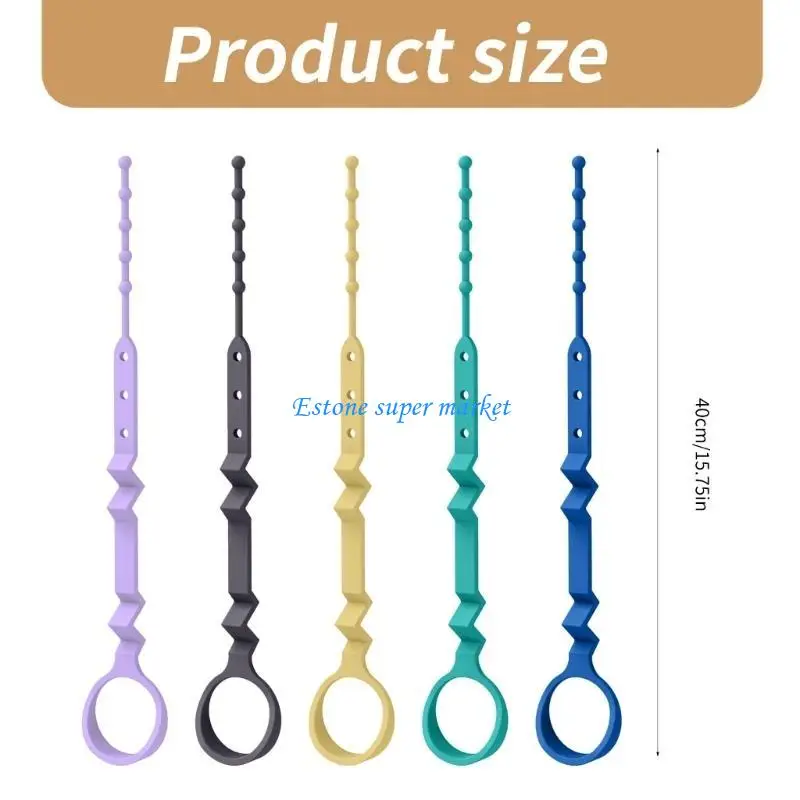 090B أسرة الطفل كأس حزام عربة اكسسوارات سيليكون لعبة الأشرطة زجاجة تستخدم في الرضاعة سلسلة يدفع باليدين حامل زجاجة قابل للتعديل