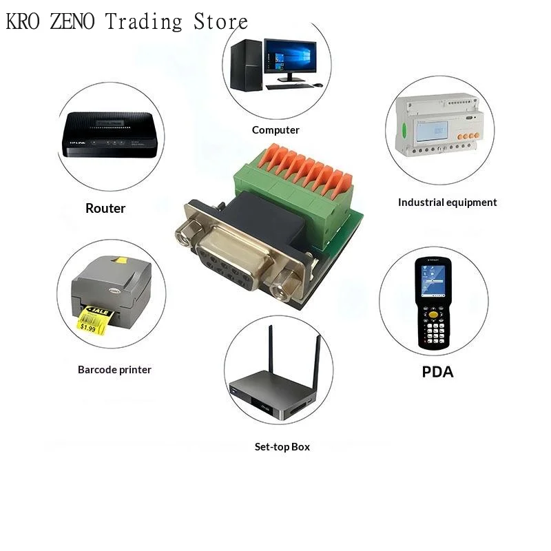 

1pcs DB9 Male Female To RS485 RS422 9Pin Solderless Quick Connect Terminal Adapter Connector DB9 Welding-free Head Joint Adapter