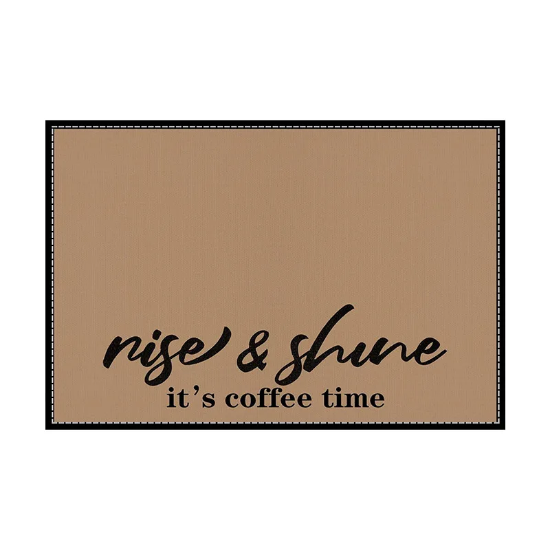 Rise and Shine Coffee Time Print Placemat Non Slip Heat Resistant Washable Dinner Table Mat Parties Living Room Kitchen