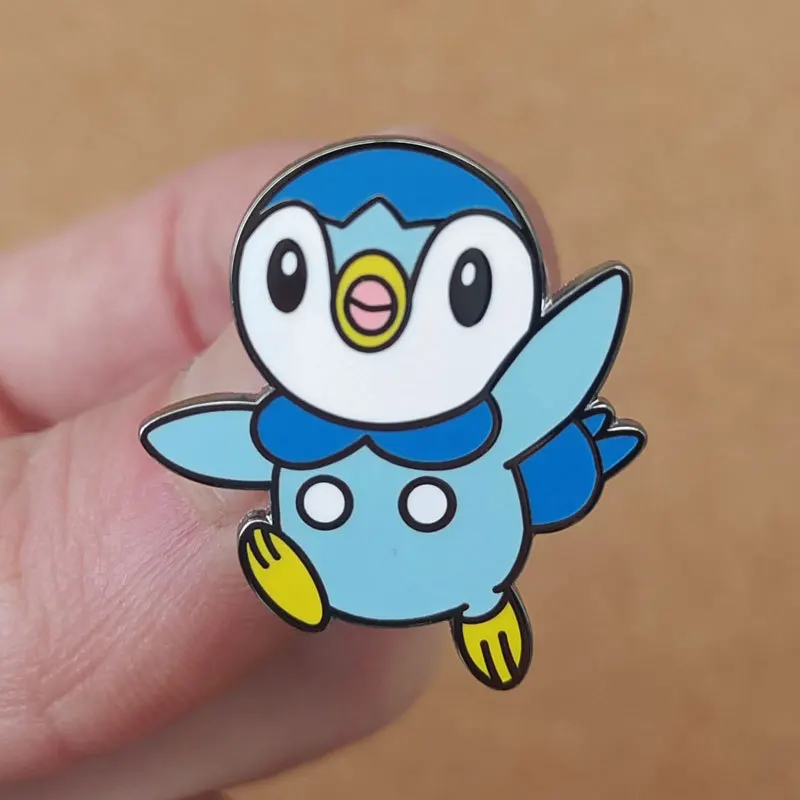 Alfileres de esmalte duro de Pokémon para hombre y mujer, broche de Piplup de pingüino Kawaii, colección de insignias de solapa, joyería de moda, regalos, adorna sombrero de mochila