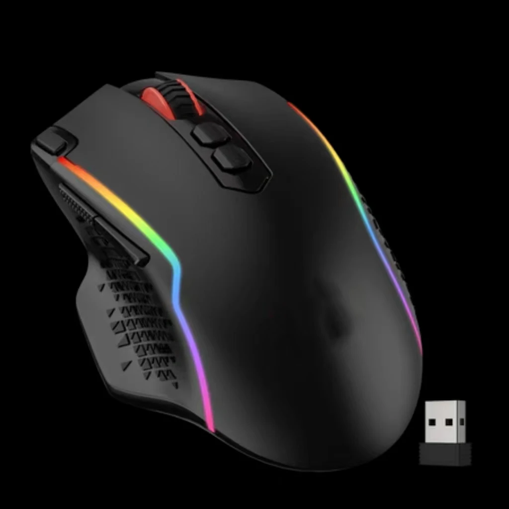 ERIKOLE M810 Pro 10000 DPI Wired Gamer Mouse w/ Rapid Fire Key 8 Macro Buttons Wireless Gaming Mouse  Black/White Mouse