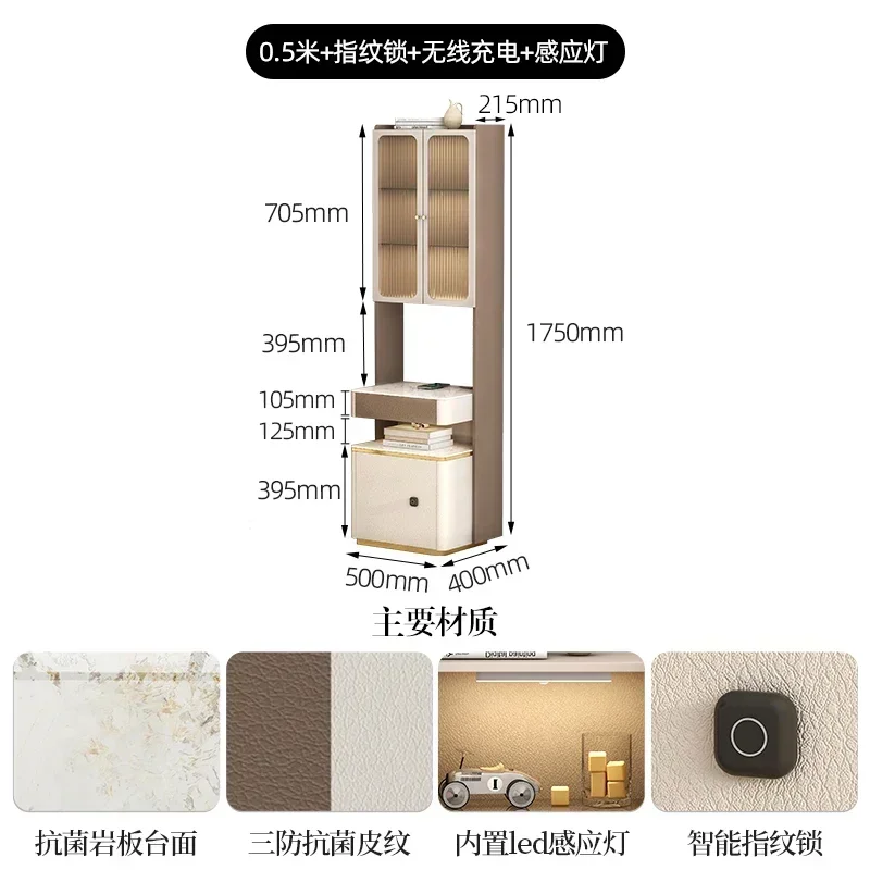 Bedside Table Bookshelf Shelf Integrated