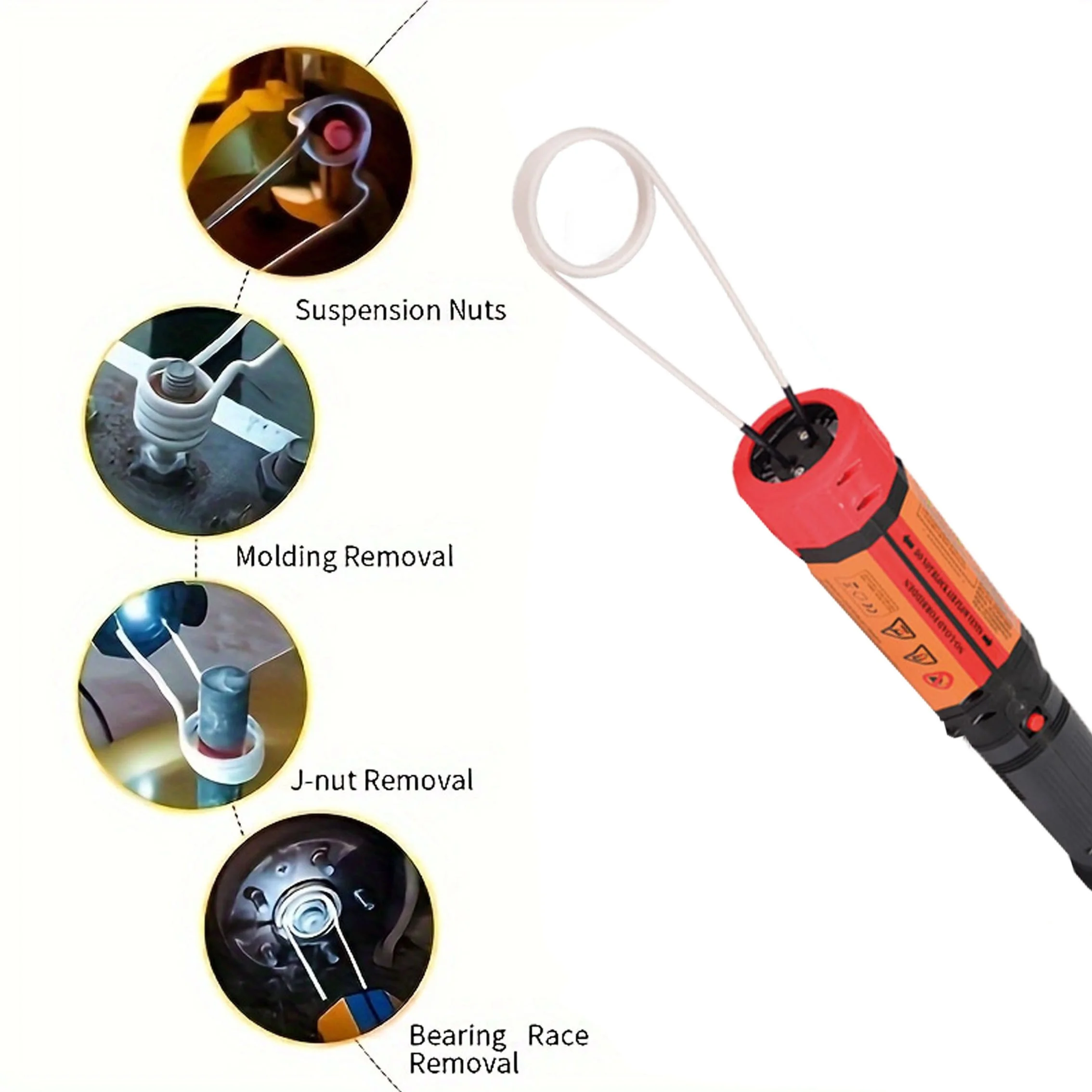 Rotating Magnetic Induction Heater 1100W Handheld Flameless Heat Induction Heating Machine 8Pcs Coils for Rusty Screw Removing