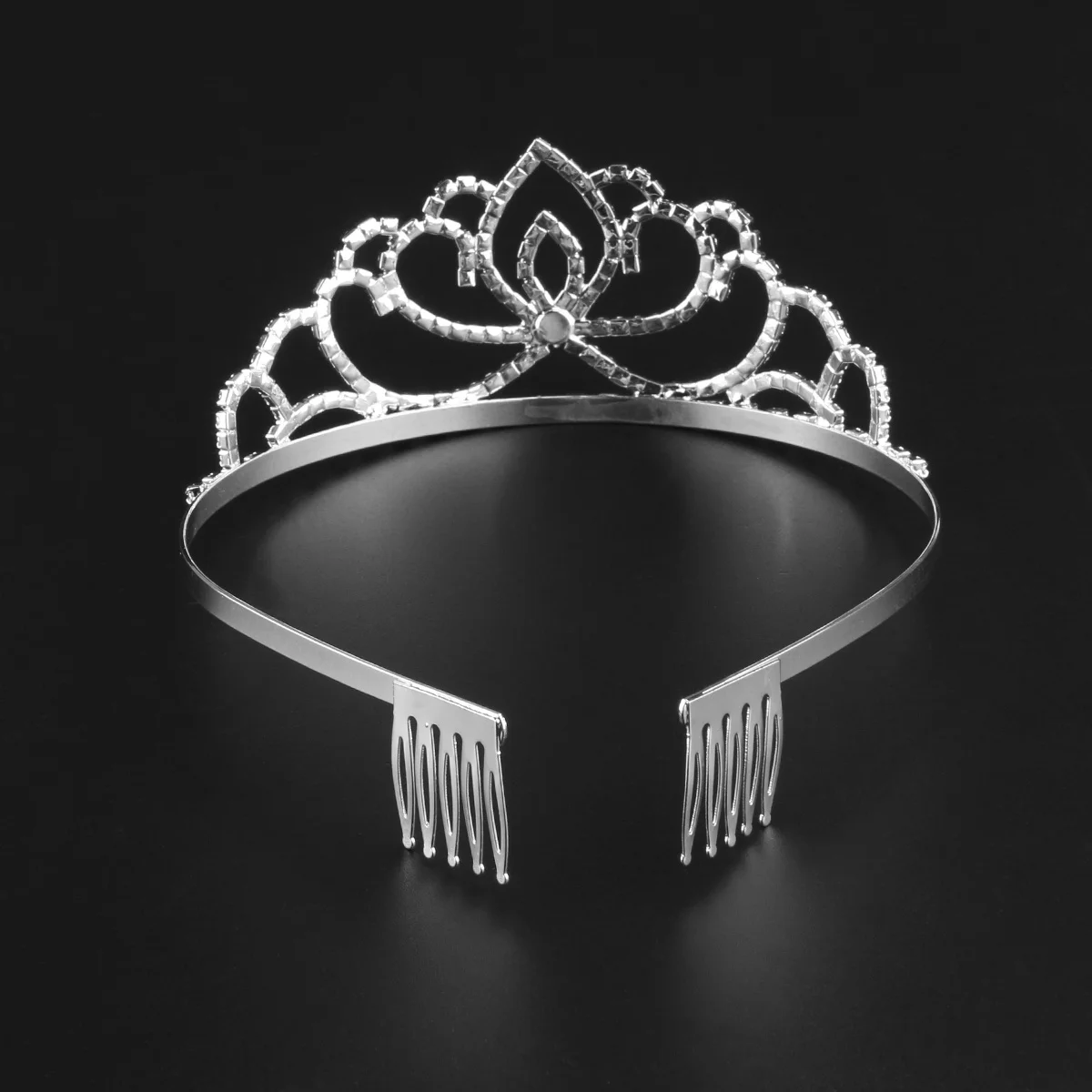 

Crown Headband Silver Bridal Tiara Rhinestone Crystal Hair Accessory For Wedding Party Prom Christmas Event Decor