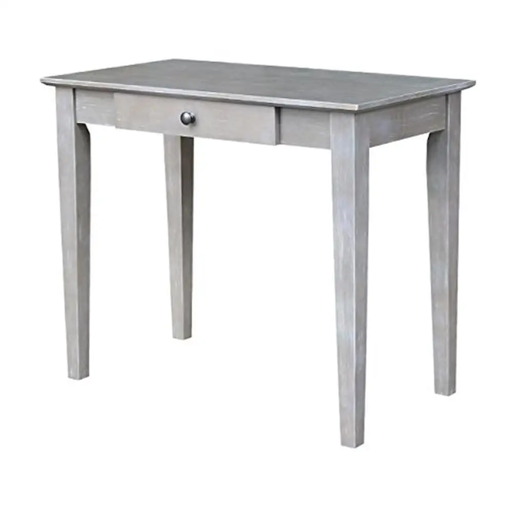 Pequena mesa de madeira maciça com gaveta e cadeira conjunto, lavado cinza Taupe, uso residencial apenas, 36 "W x 20" D x 30 "H, Socialts internacionais