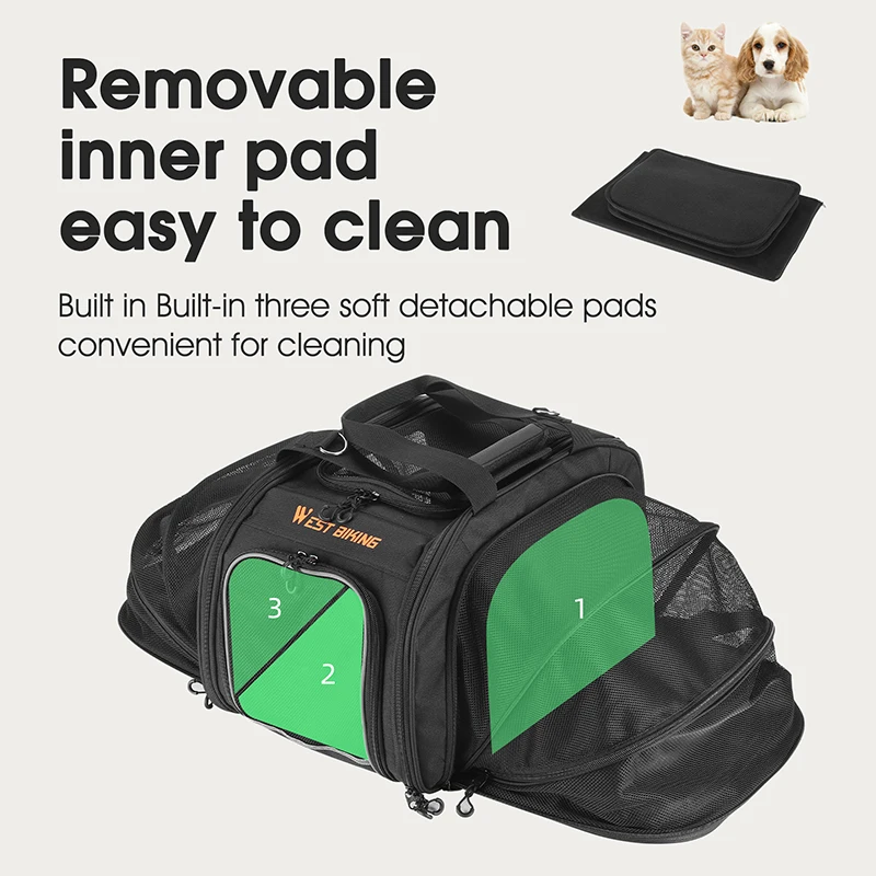 WEST BIKING Pet Carrier Backpack Expandable Mesh Foldable Pet Travel Bags for Small Dogs Cats for Hiking Travel Camping Outdoor