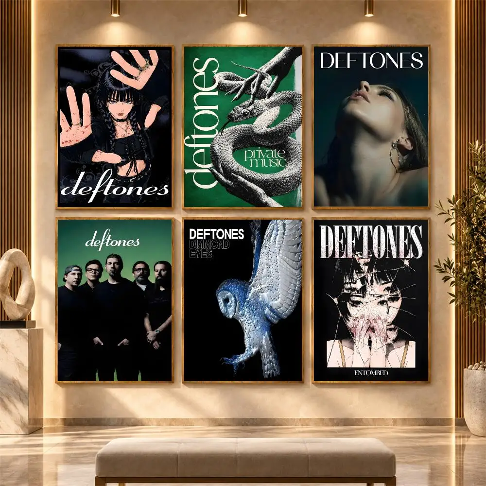D-Deftones Poster Wall Stickers Self Adhesive Art Decals for Bedroom Living Room Home Decor Print Mural HD Gift